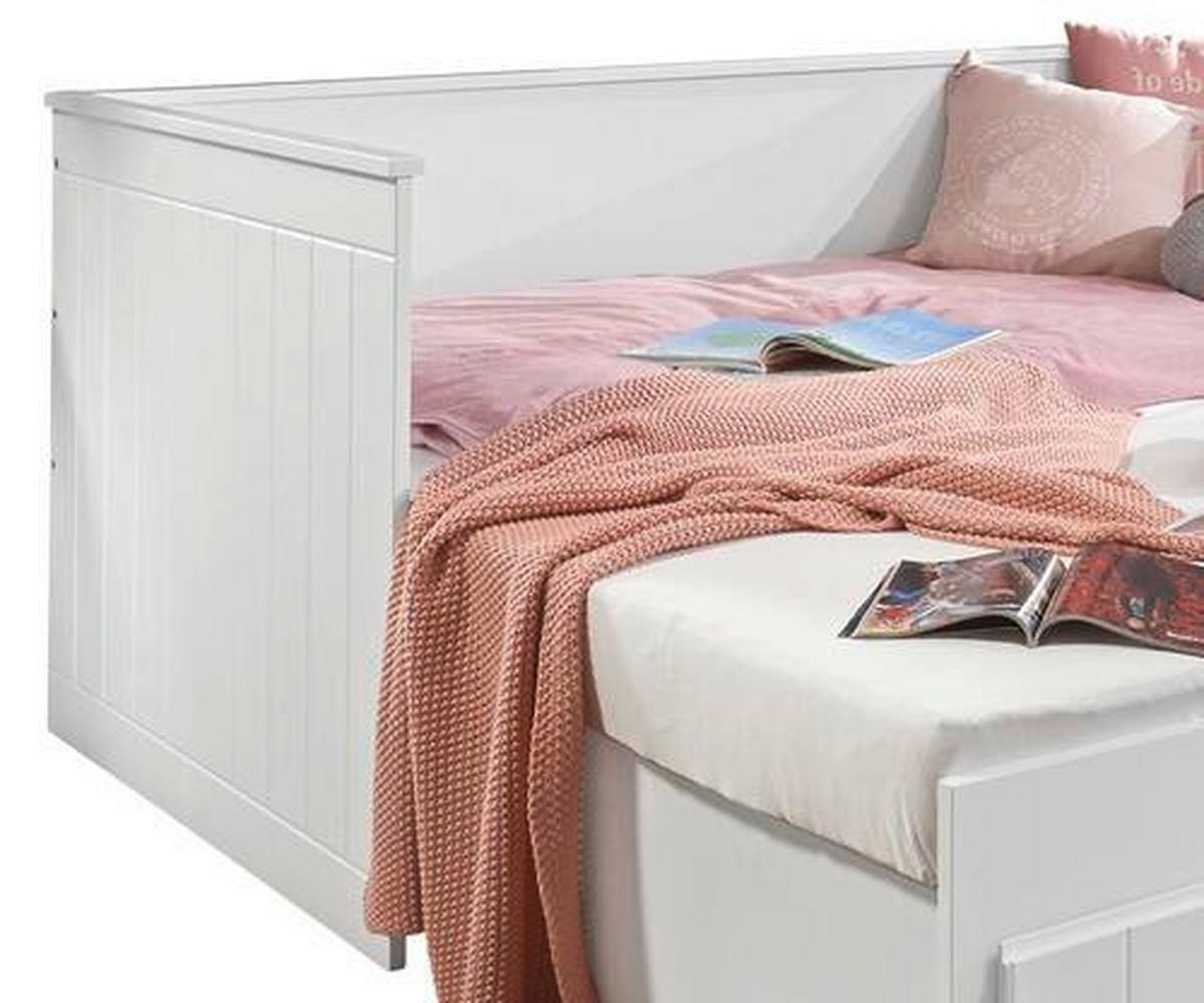 Mladinska Raztegljiva Postelja Timmi, Bela, 90-180x200 - bela, Moderno, leseni material (90/200cm) - MID.YOU