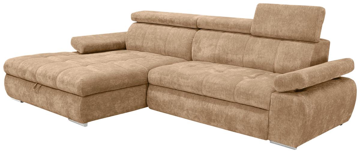 Kutna Garnitura Vegas - srebrne boje/bež-smeđa, Design, drvo/tekstil (173/294cm) - Modern Living