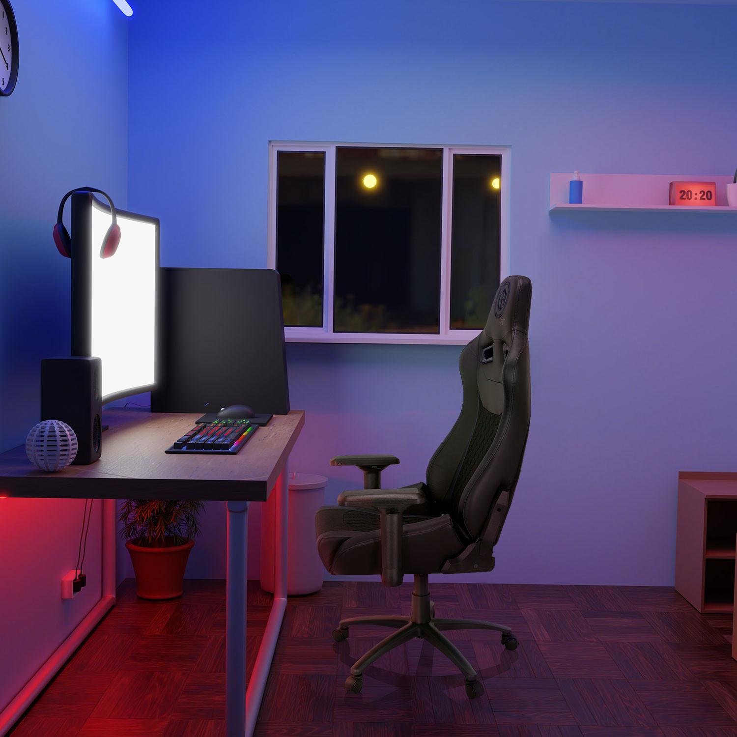 Gaming Stol Gamebreaker Sx 04, Črna - črna/bela, Moderno, kovina/umetna masa (74/137/66cm) - MID.YOU