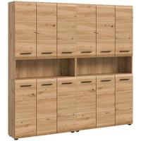Hochschrank Ice Eiche Artisan - Schwarz/Eiche Artisan, Basics, Holzwerkstoff/Kunststoff (180cm) - MID.YOU