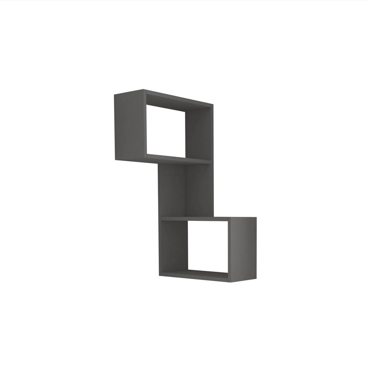Stenska Polica Part - antracit, Design, leseni material (67/82/47cm) - Livetastic