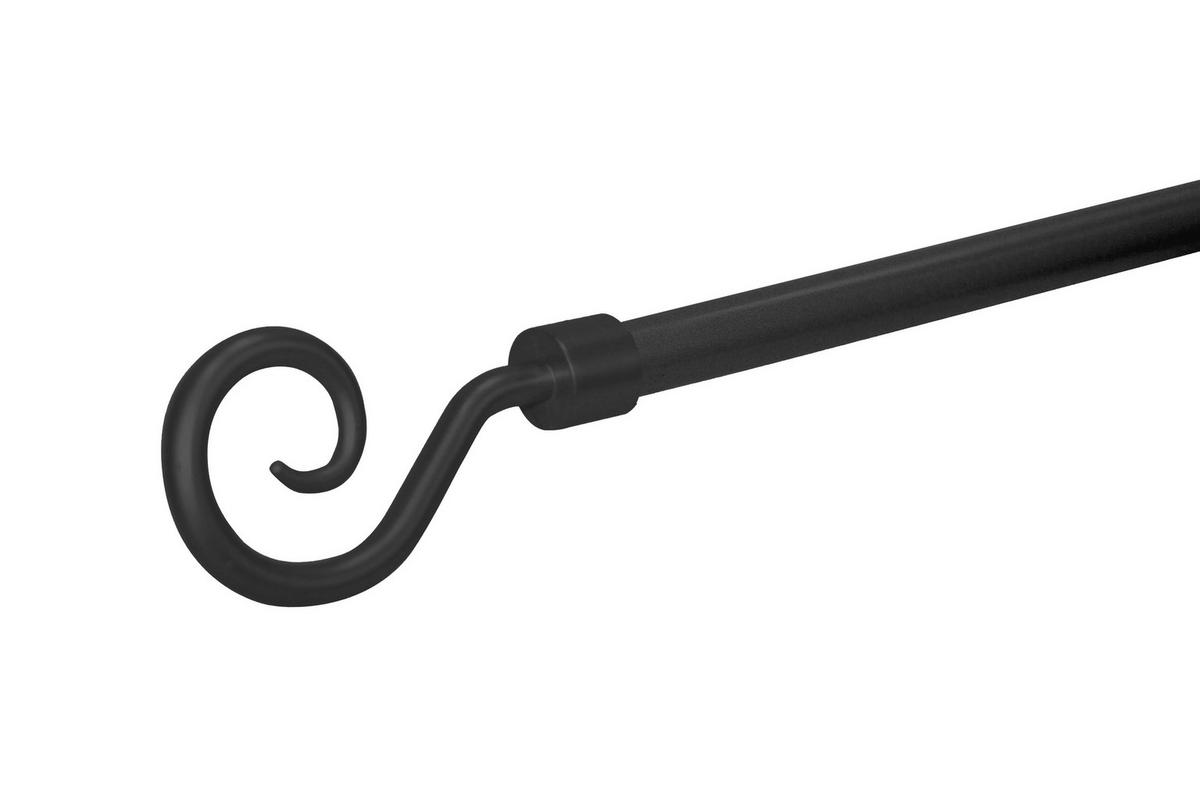 Vorhangstangenset Black Night ca. 130-240cm - Schwarz, Kunststoff/Metall (130-240cm) - Based
