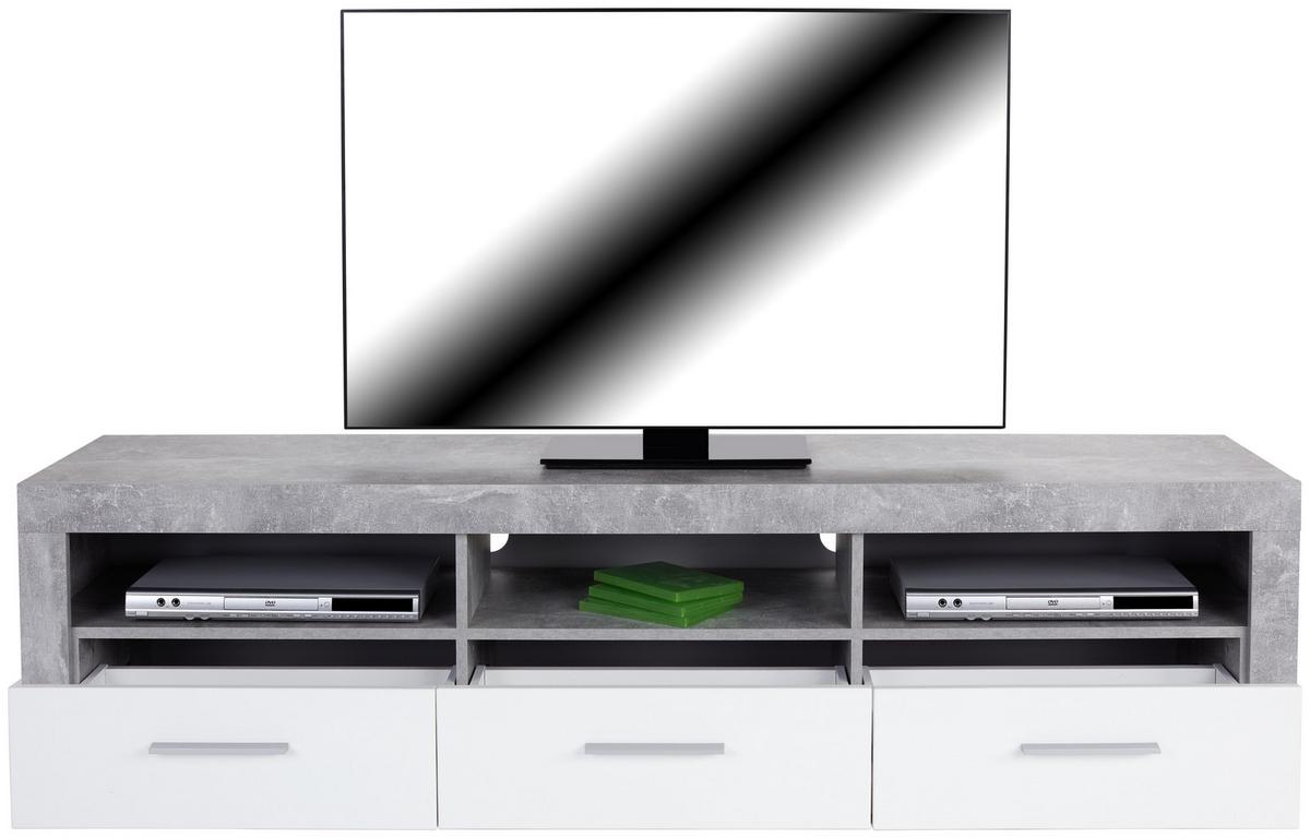 Element TV Malta - alb/gri, Modern, material pe bază de lemn (185/50/42cm) - Modern Living