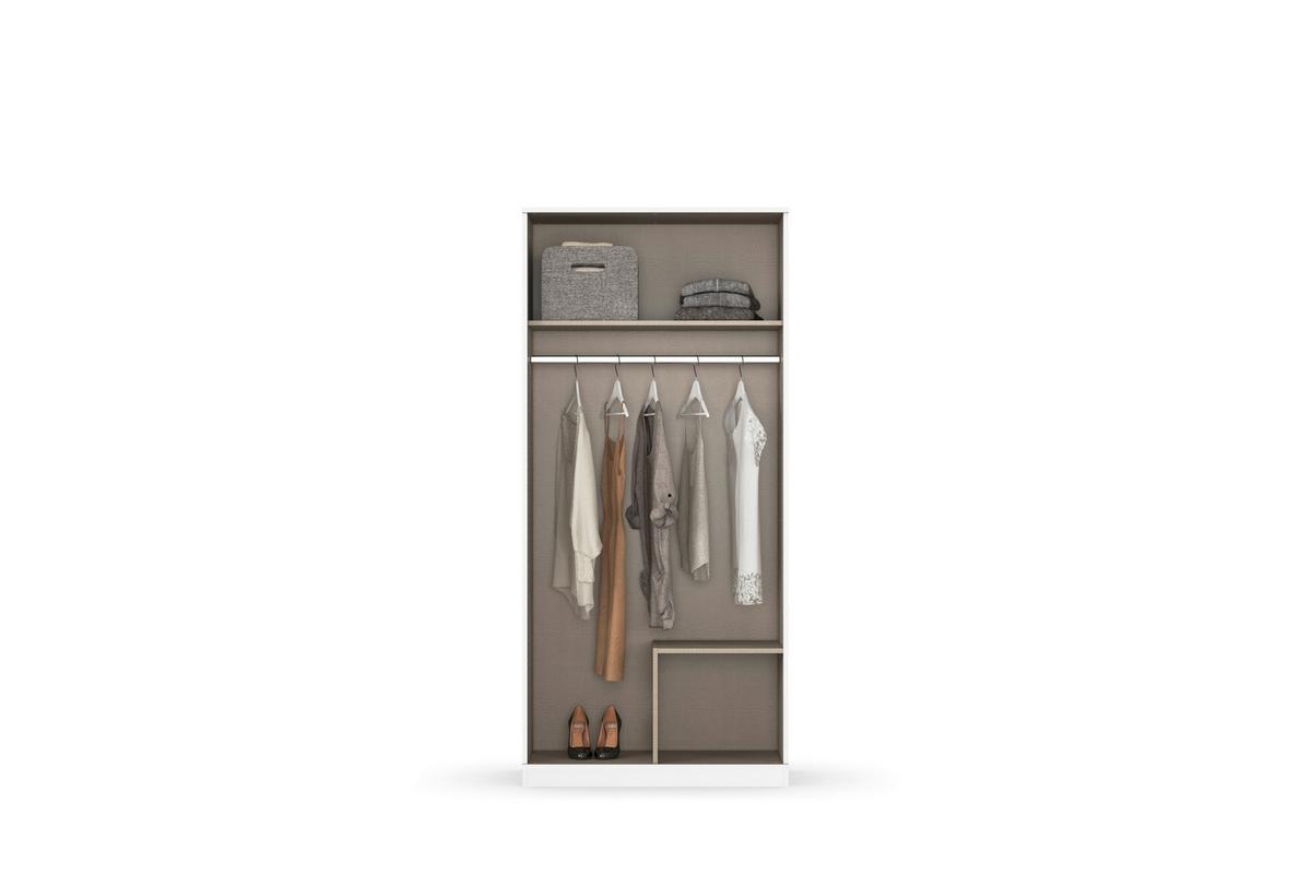 Drehtürenschrank COSTA ca.91x197x54cm Weiß - Weiß/Eiche Artisan, MODERN, Holzwerkstoff (91/197/54cm) - Rauch Möbel