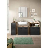 BADEZIMMER ICE - Eiche dunkel/Schwarz, Basics, Holzwerkstoff/Kunststoff (150cm) - MID.YOU