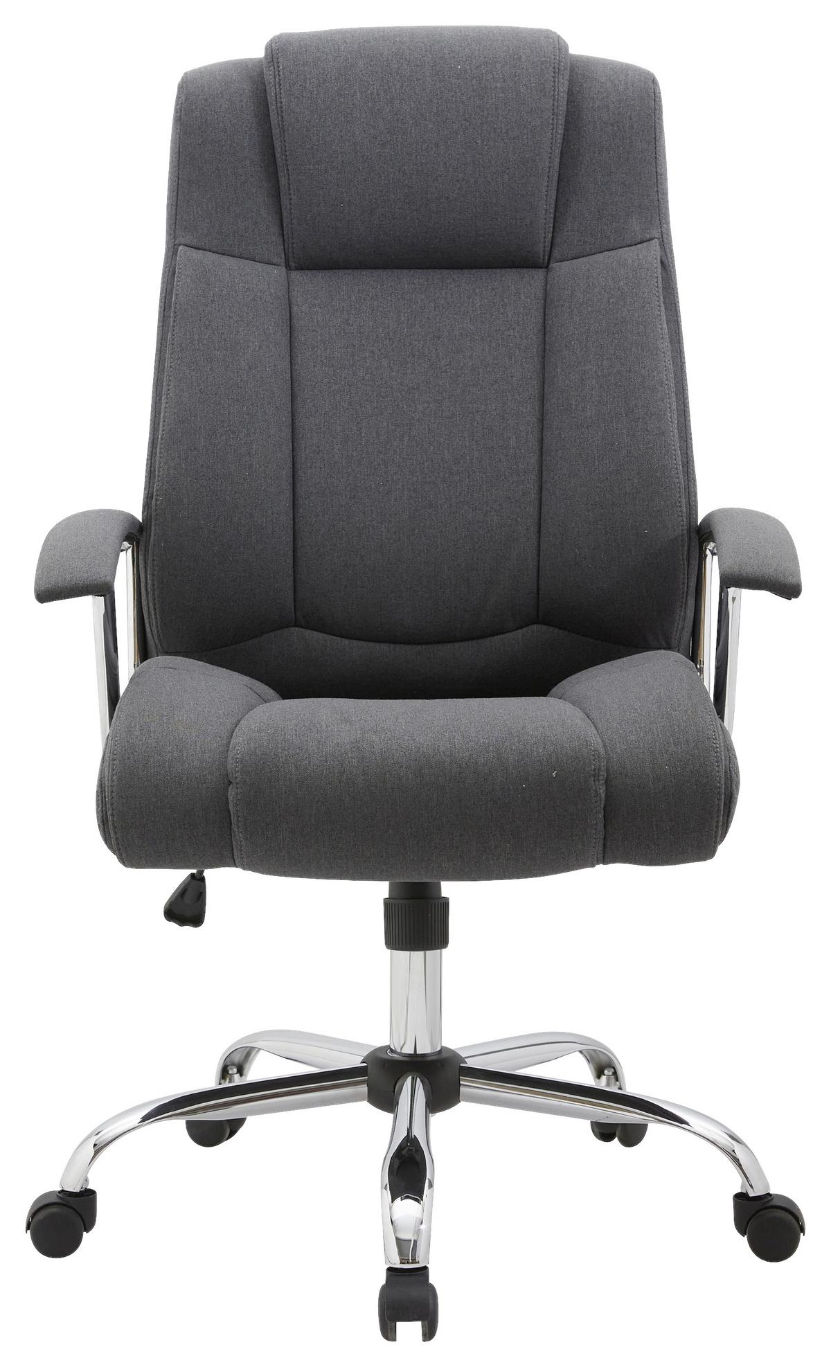 Pisarniški Stol Carla, Temno Siva - barve kroma/temno siva, Moderno, kovina/tekstil (70/114-124/70cm)