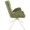 STOEL MET ARMELEUNINGEN STELLA - Groen/Beige, Design, Textiel/Metaal (58/91/65cm) - Mömax