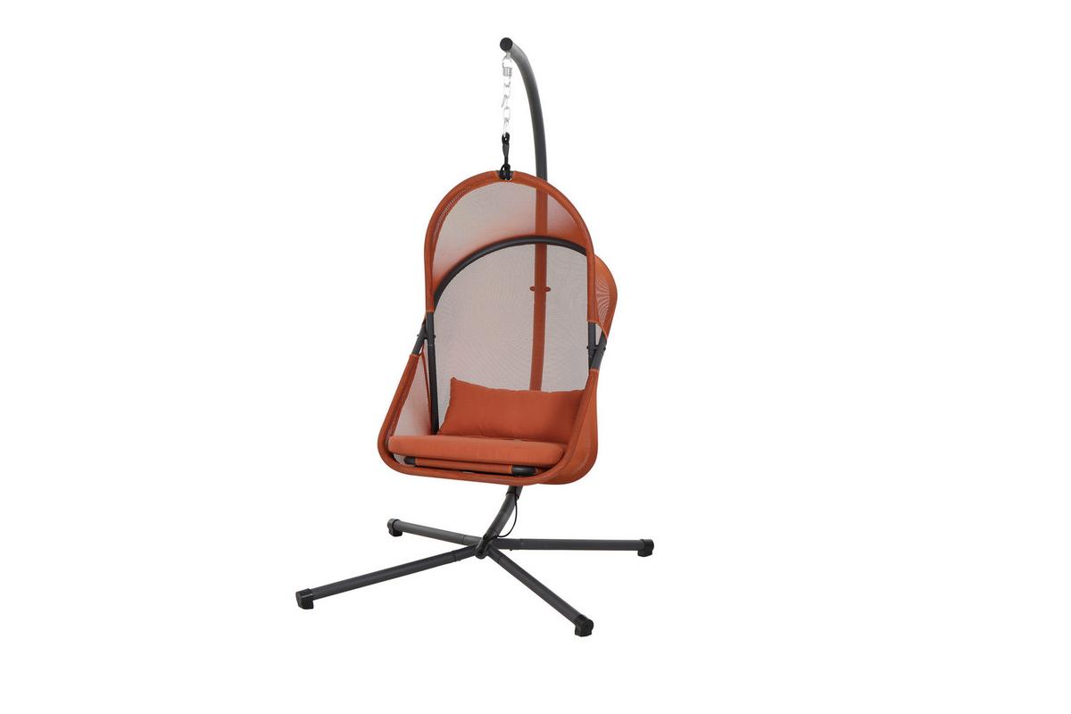 HÄNGESESSEL M90914 - Anthrazit/Rot, KONVENTIONELL, Kunststoff/Textil (123/195/106cm) - Siena Garden