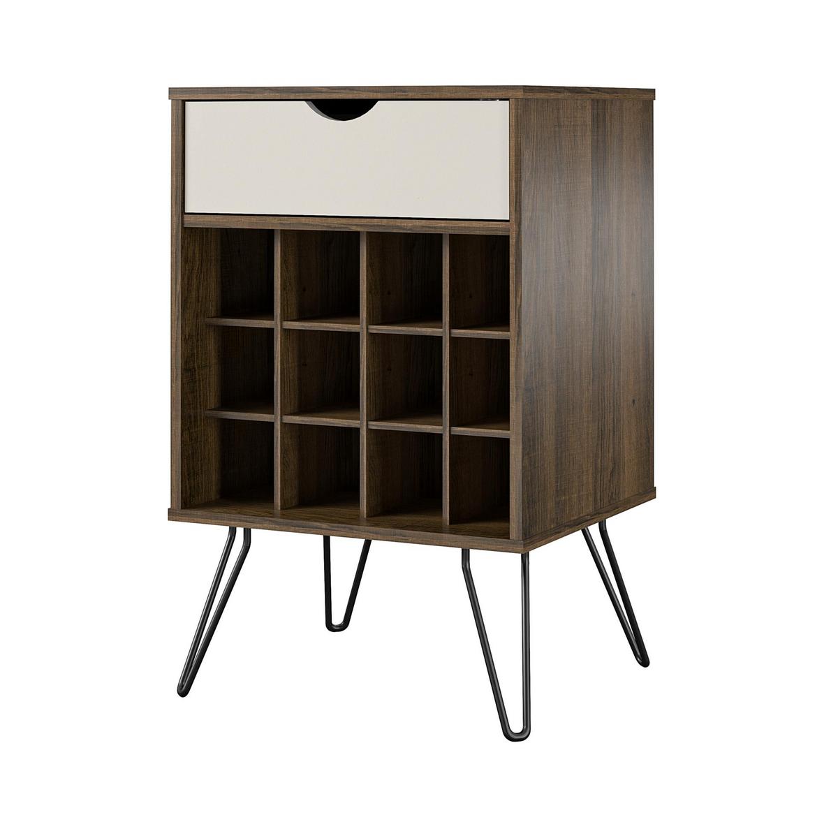 Weinregal Concord Dunkelbraun ca. 51x80x45cm - Eichefarben/Dunkelbraun, Design, Holzwerkstoff/Metall (51/80/45cm) - MID.YOU