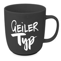 Kaffeebecher Geiler Typ aus Porzellan ca. 350ml - Schwarz/Weiß, MODERN, Keramik (9/10cm)
