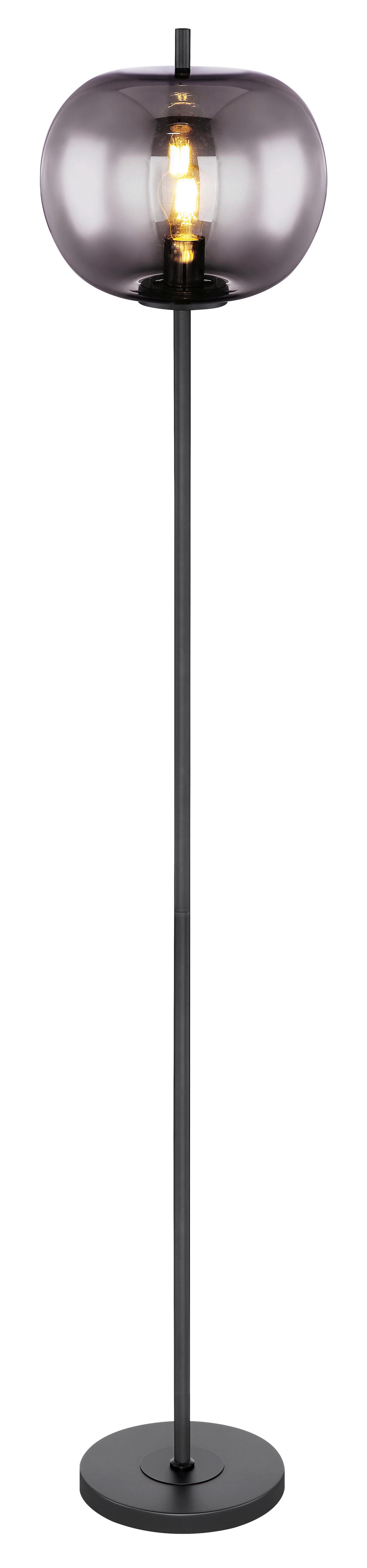 Stehleuchte 15345S in Schwarz max. 60 Watt - Schwarz/Grau, Design, Glas/Metall (30/160cm) - Globo