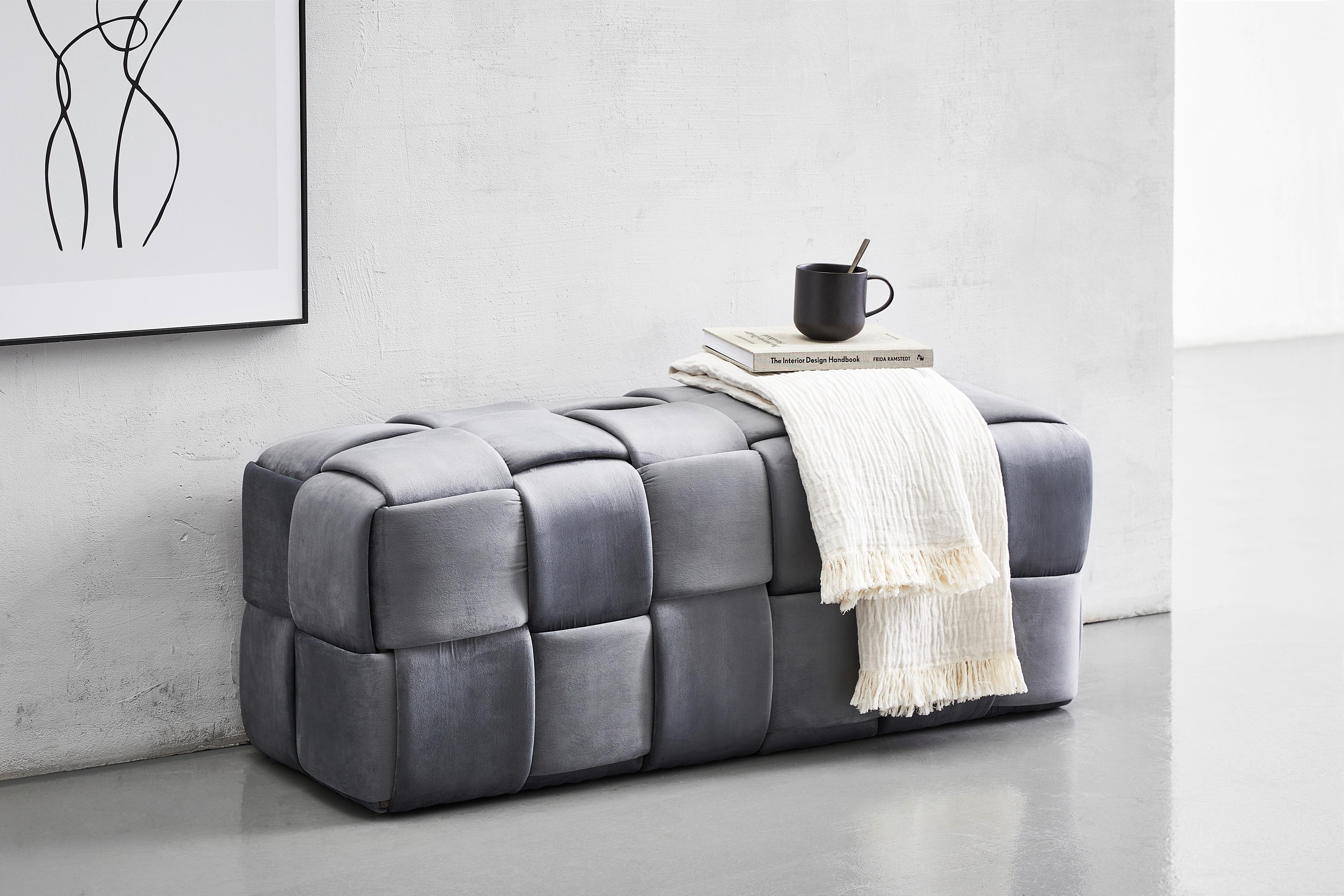 ŁAWKA LUCA - ciemnoszary, Trend, tkanina (108/43/44cm) - Xora