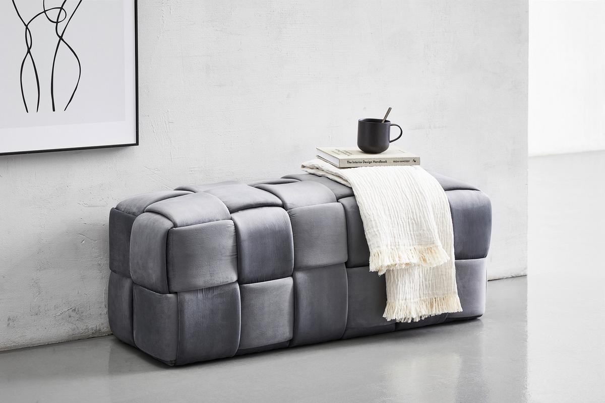 ŁAWKA LUCA - ciemnoszary, Trend, tkanina (108/43/44cm) - Xora