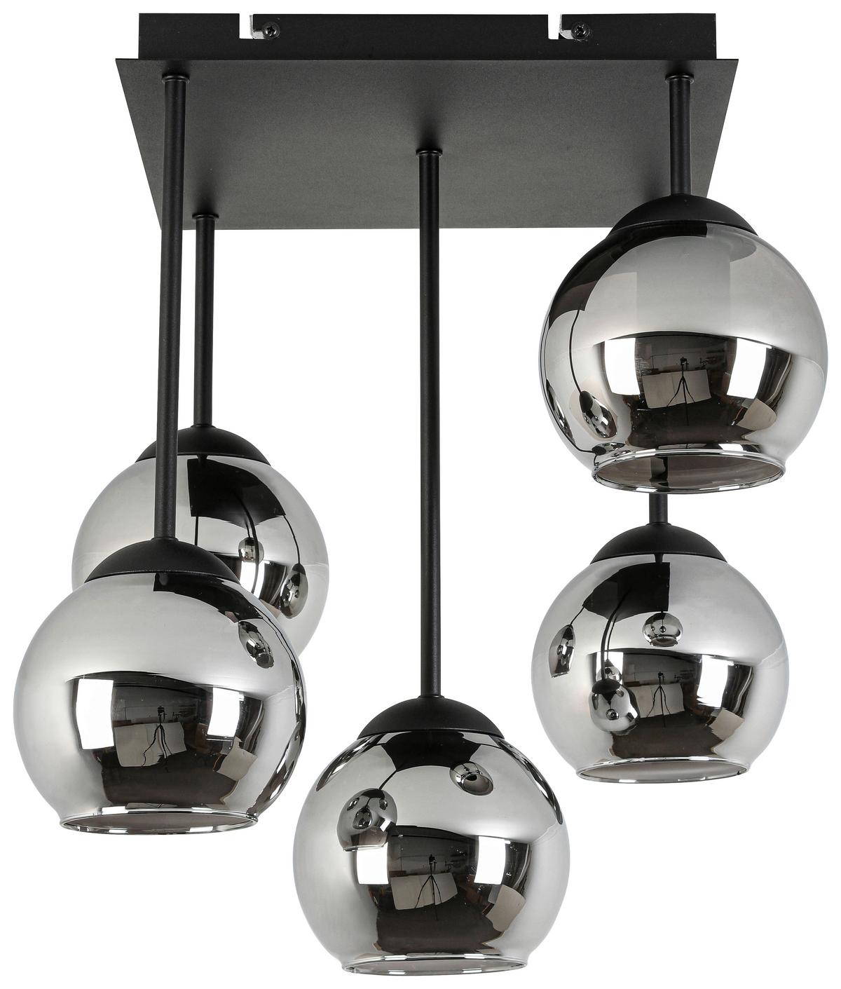 LAMPA SUFITOWA MIA - czarny/kolor chromowy, Trend, tworzywo sztuczne/metal (36/36/42,3cm) - Novel