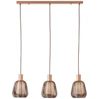 Hängeleuchte Wallace Dunkelbraun max. 60 Watt - Dunkelbraun, Design, Glas/Metall (120/18/84cm) - Brilliant
