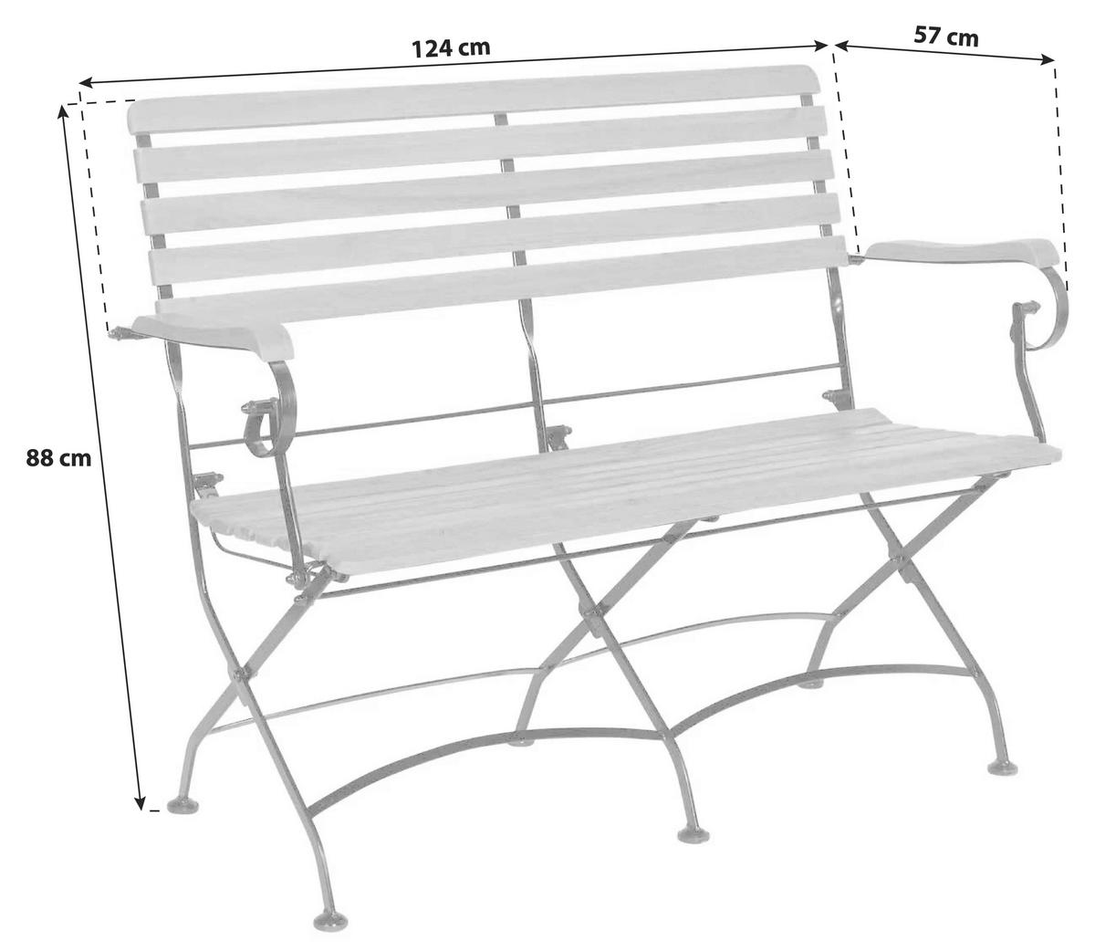 Vrtna Garnitura Lindau, Akacija - antracit/barve akacije, Basics, kovina/les (120/75/80cm) - Gardenson