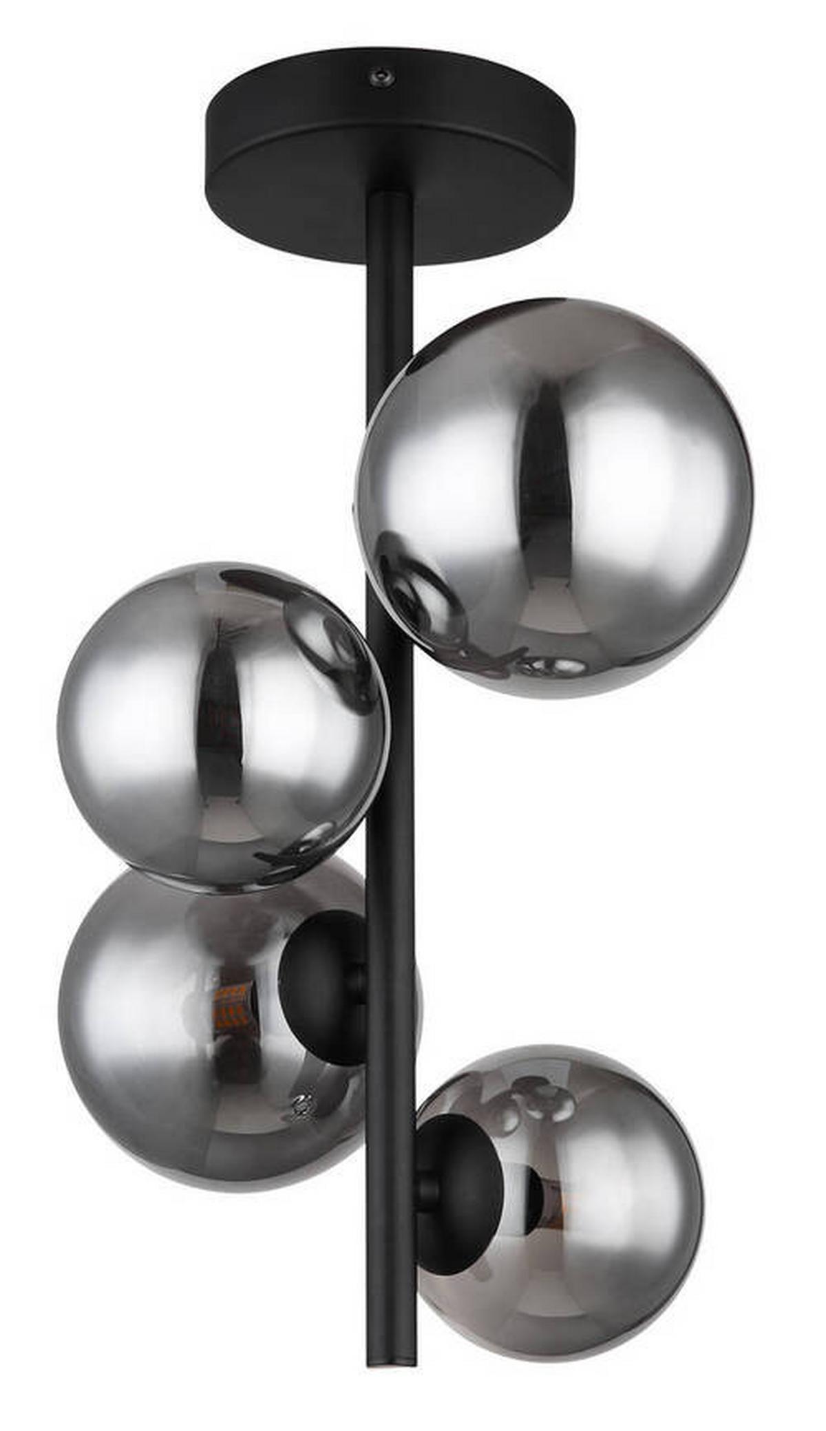 Stropna Led-svetilka Riha - črna, Design, kovina/steklo (27/23/40cm) - Globo