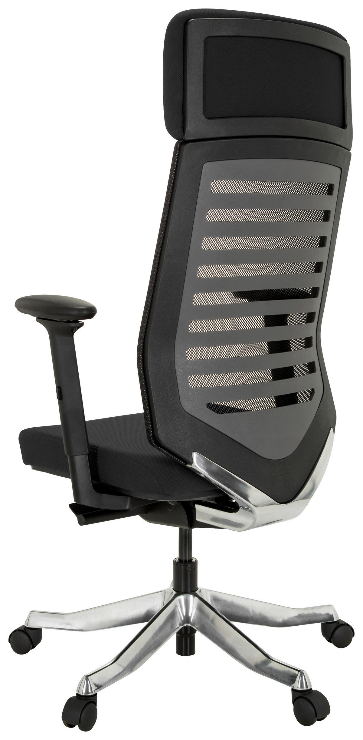 Vrtljivi Stol Asgon, Črna - črna/barve aluminija, Moderno, kovina/umetna masa (68/119/55cm) - MID.YOU