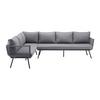 LOUNGESET CAMILLA - grå, Modern, metall/glas (252/65/68cm) - Bessagi Garden