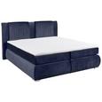 Boxspringbett in Dunkelblau ca. 180x200 cm inkl. Topper - Blau/Silberfarben, KONVENTIONELL, Holzwerkstoff/Kunststoff (180/200cm) - Livetastic Boxspringbett in Dunkelblau ca. 180x200 cm inkl. Topper - Blau/Silberfarben, KONVENTIONELL, Holzwerkstoff/Kunststoff (180/200cm) - Livetastic