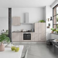 Küchenblock Riva Low m. Geräten Grau - Schieferfarben/Edelstahlfarben, MODERN, Holzwerkstoff/Metall (270cm) - Nobilia