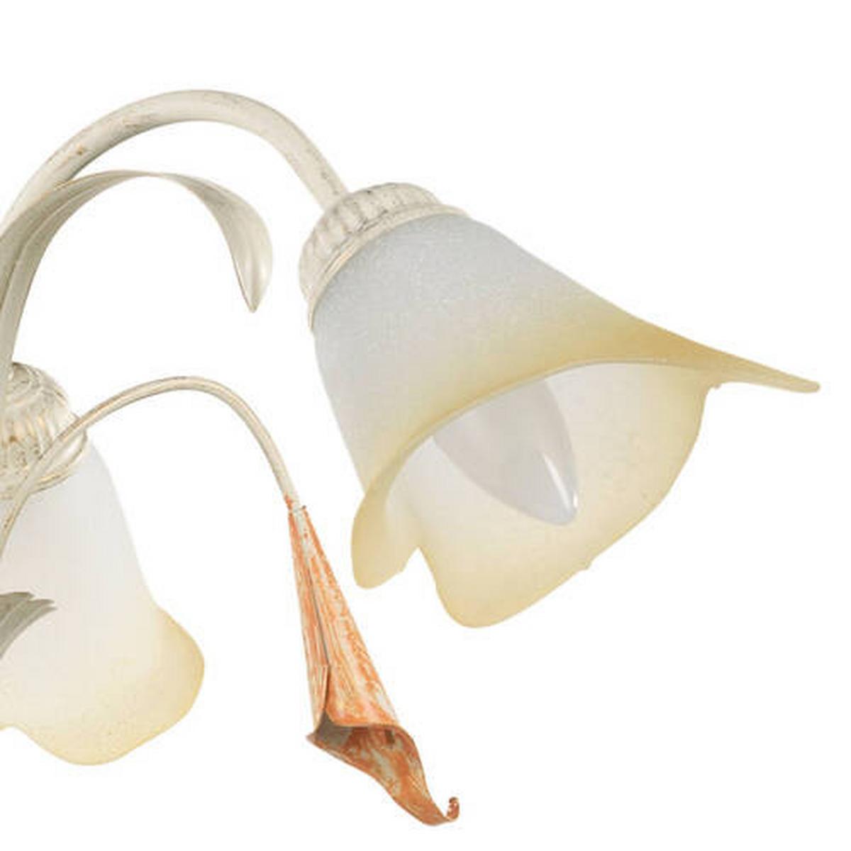 Kronleuchter Lucrezia Avorio Weiß max. 6 Watt - Weiß, Natur, Glas/Metall (60/100cm)