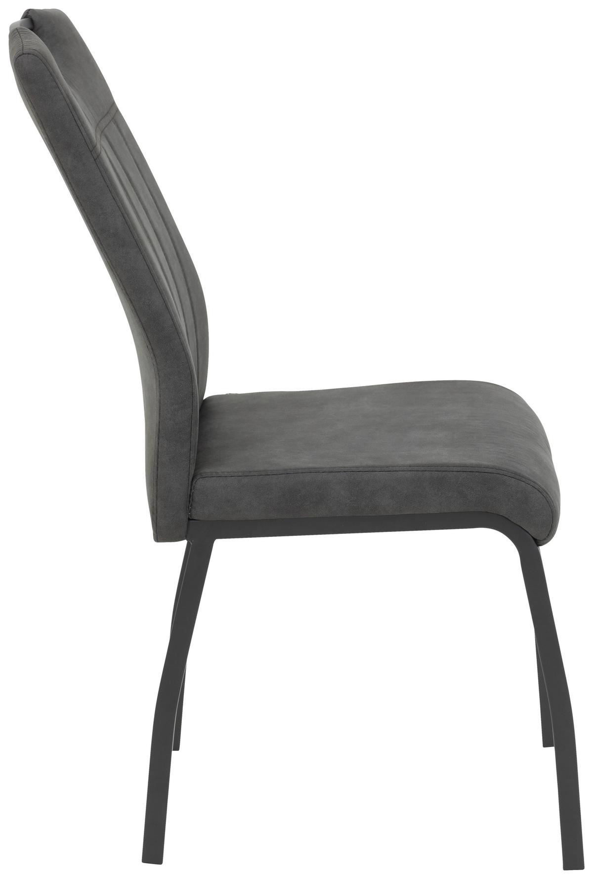 Stuhl-Set Elif Anthrazit - Anthrazit/Grau, MODERN, Textil/Metall (44/96/64cm) - MID.YOU