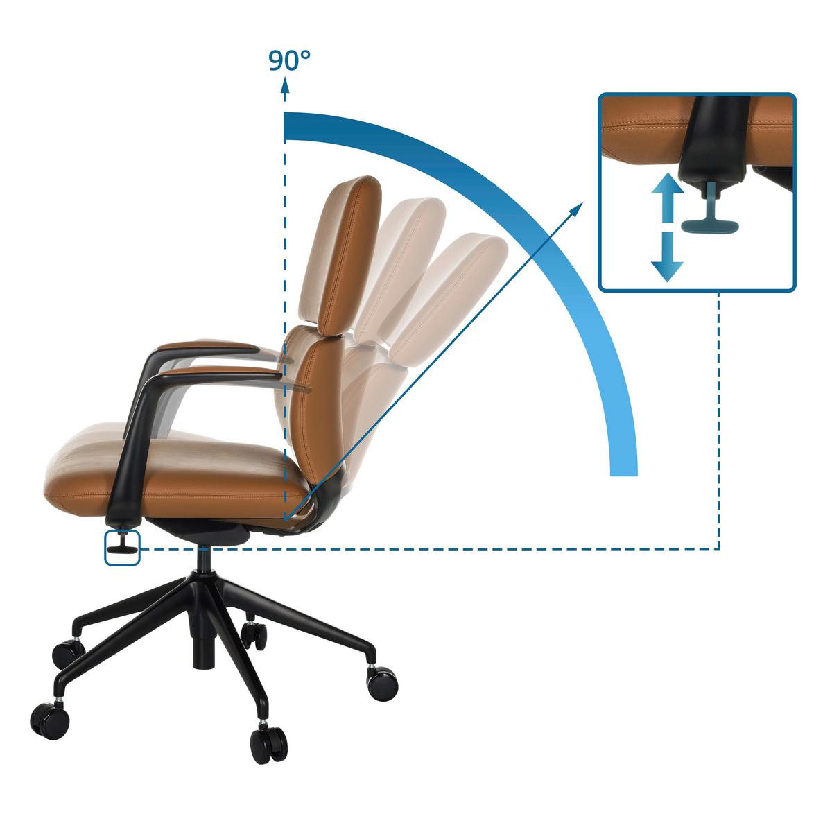 Vrtljivi Stol Atmos Designer - črna, Moderno, kovina/umetna masa (62/98-108/60cm) - MID.YOU