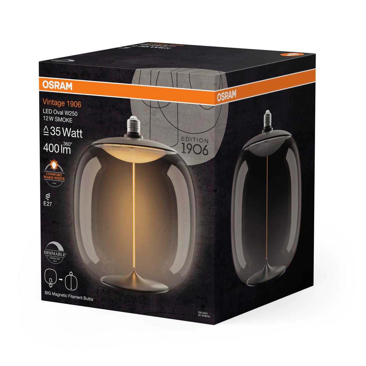 ŻARÓWKA LED 1906LBOVLD 12W/818 SMMAG E27 - szary, Konventionell, tworzywo sztuczne (25/30cm) - Osram
