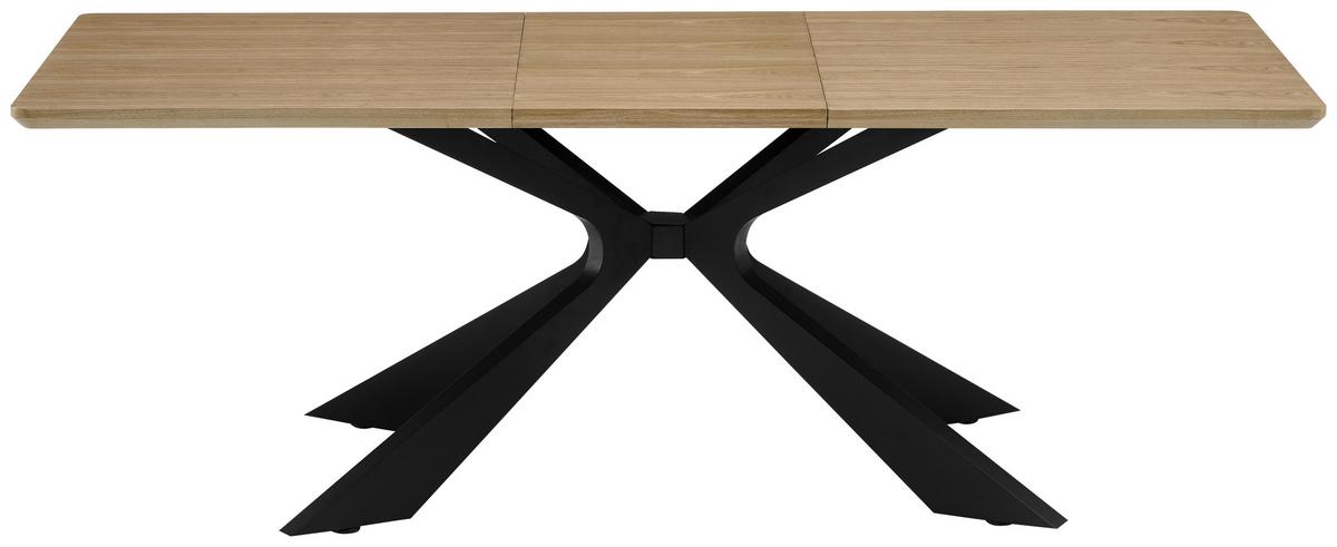 Raztegljiva Miza Lulea, Barva Hrasta, Črna, 160-210x90 - črna/barve hrasta, Moderno, kovina/leseni material (160-210/90/76cm) - P & B