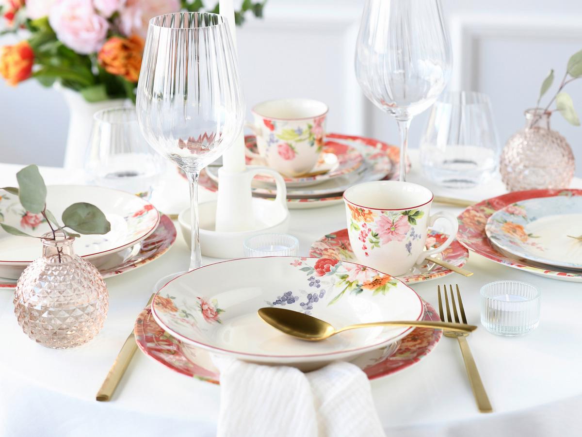 Jedilni Servis Crimson Bunt, 12-Delni - večbarvno, Basics, keramika