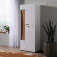 Highboard aus Eiche Massiv - Edelstahlfarben/Eichefarben, MODERN, Glas/Holz (63/165/40cm) - Premium Living Highboard aus Eiche Massiv - Edelstahlfarben/Eichefarben, MODERN, Glas/Holz (63/165/40cm) - Premium Living