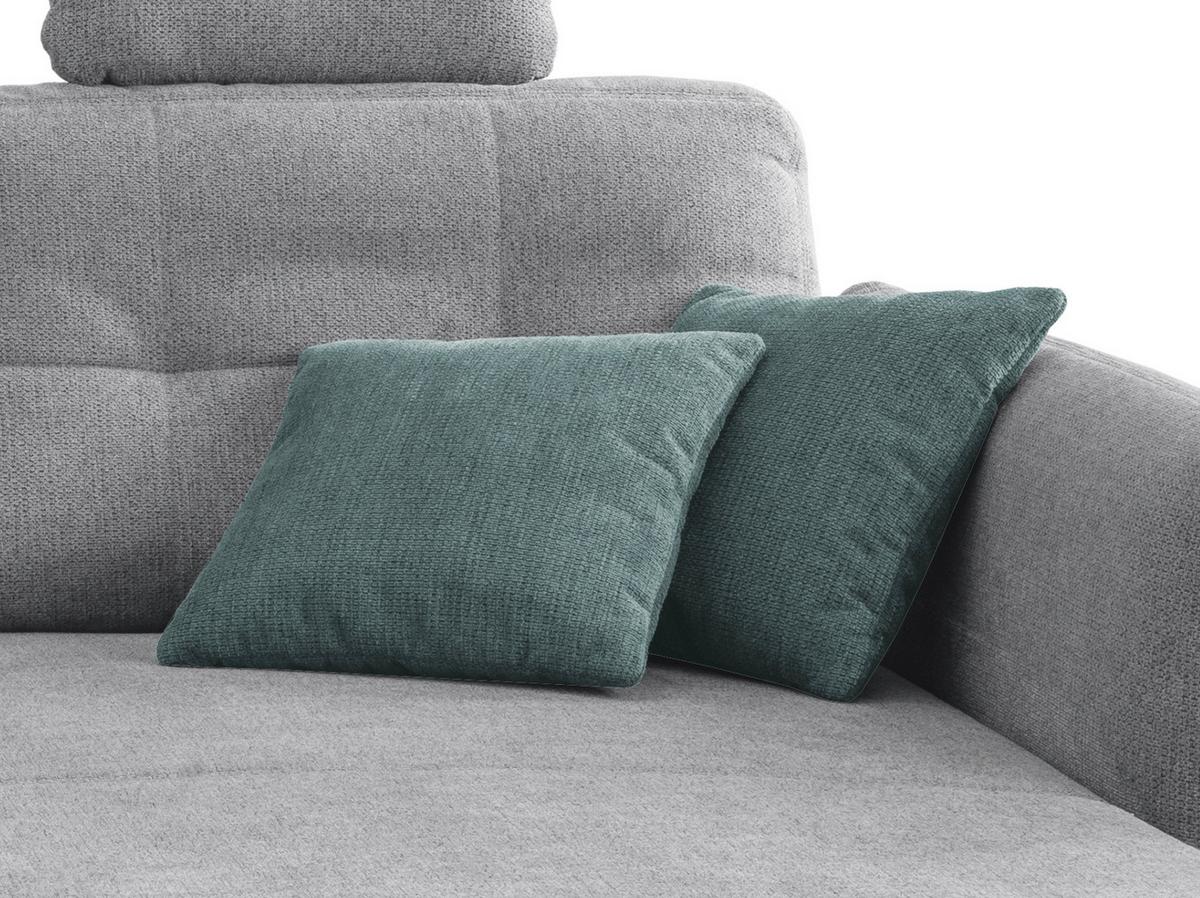 Wohnlandschaft Brizzini Silberfarben Chenille - Mintgrau/Silberfarben, MODERN, Holz/Textil (250-280/176cm) - Livetastic