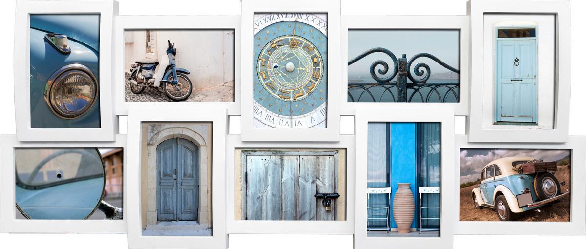 RAMKA NA ZDJĘCIA KOLAŻ 640424*MB* - biały, Basics, tworzywo sztuczne/szkło (73/31/3,5cm)