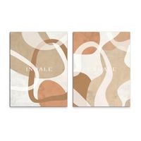 Bilderset CA Braun/Beige 2er set - Beige/Braun, Basics, Holz/Textil (32/42cm)