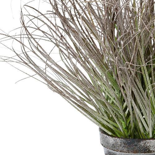 Kunstpflanze Gras geeist ca. 95cm - Schwarz/Grün, Trend, Kunststoff (95cm) - P & B