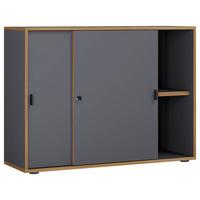 Arhivska Omara Salia B100, Antracit, Barva Hrasta - medeni hrast/antracit, Design, leseni material (100/74/37cm) - MID.YOU