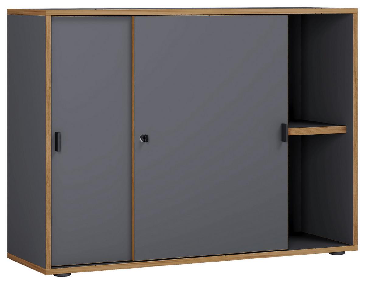 Arhivska Omara Salia B100, Antracit, Barva Hrasta - medeni hrast/antracit, Design, leseni material (100/74/37cm) - MID.YOU