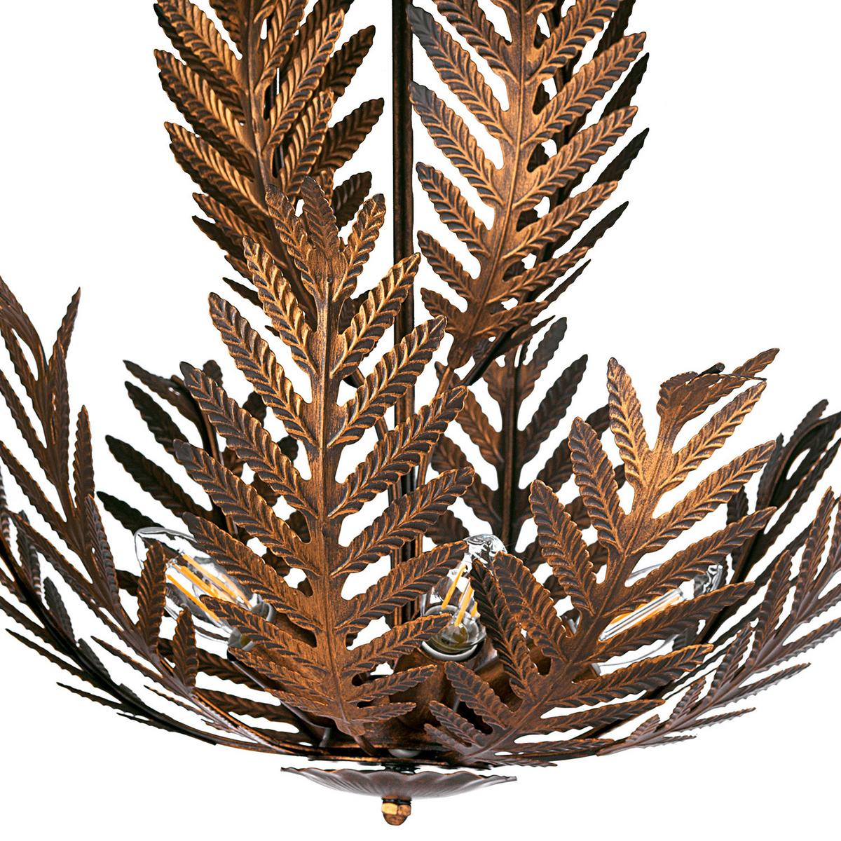 Hängeleuchte Felce Bronzo Bronzefarben max. 6 Watt - Bronzefarben, Natur, Metall (55/105cm)
