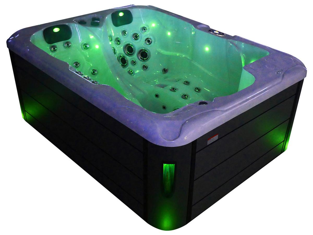 Whirlpool Capri Grauweiß ca. 210x160x90cm - Grauweiß, KONVENTIONELL, Kunststoff (210/160/90cm) - Sanotechnik