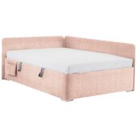 Krevet Remi - ružičasta/prirodne boje, Konvencionalno, drvo/tekstil (120/200cm) - Based