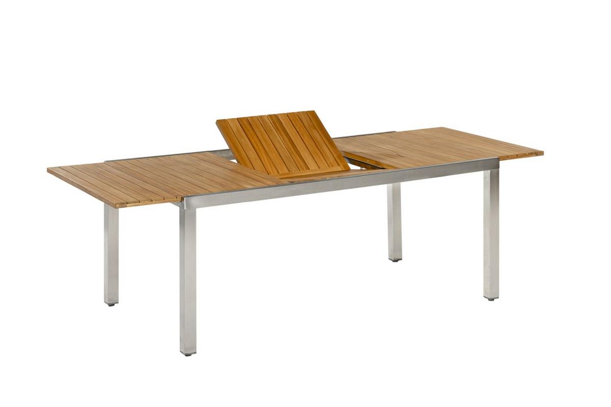 Gartengarnitur 9-tlg. Keros Holz/Metall - Silberfarben/Akaziefarben, KONVENTIONELL, Holz/Metall - Gardenson