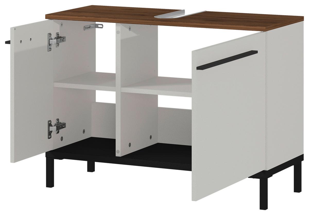 SZAFKA POD UMYWALKĘ YONKERS 573 - kolor orzechowy/kaszmir, Modern, materiał drewnopochodny/metal (80/59/34cm) - Xora