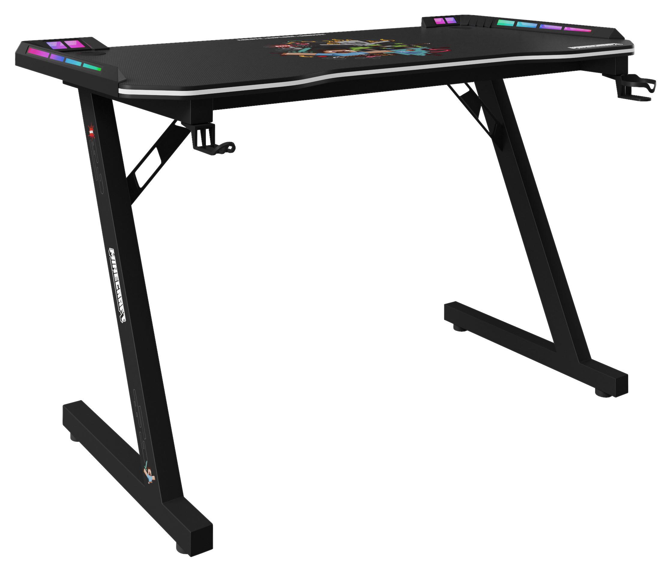 Gamingtisch Minecraft Multicolor/Schwarz - Multicolor/Schwarz, MODERN, Holzwerkstoff/Metall (120/60/74cm) - Minecraft