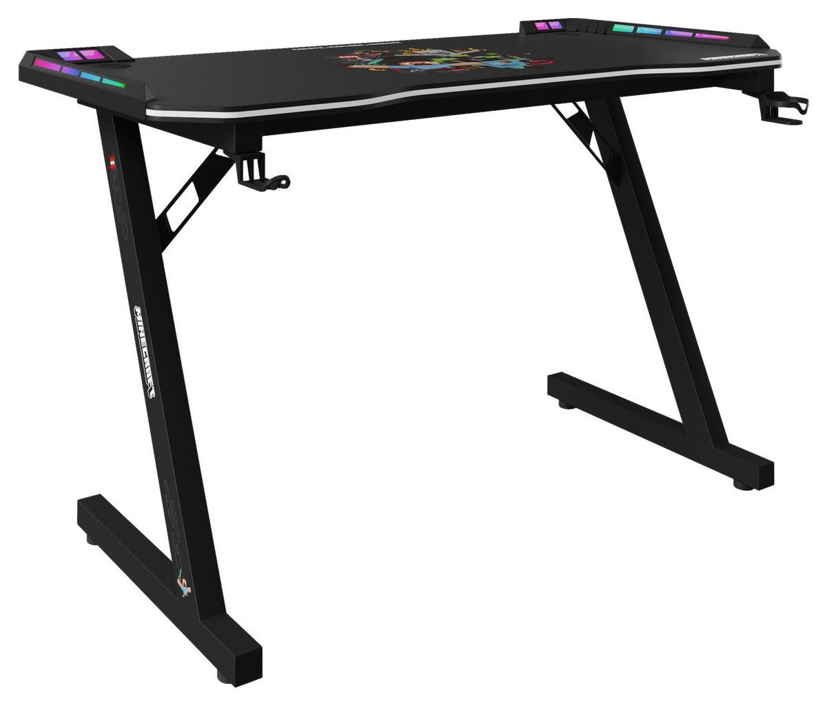 Gamingtisch Minecraft Multicolor/Schwarz - Multicolor/Schwarz, MODERN, Holzwerkstoff/Metall (120/60/74cm) - Minecraft