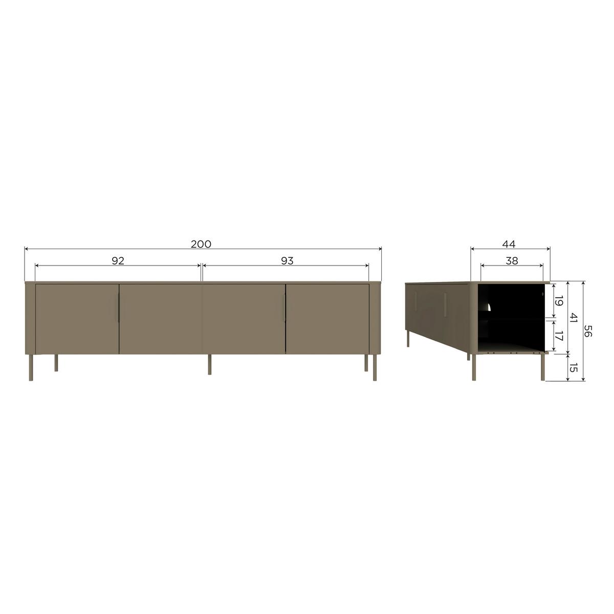 LOWBOARD Gunnar Schwarz B: 154cm - Schwarz, Design, Holz/Metall (154/56/44cm) - Livetastic