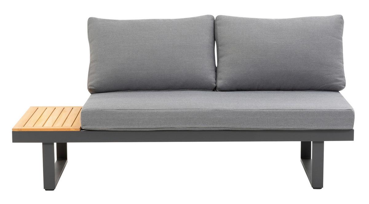 Loungegarnitur 3-tlg. Samara Holz/Metall/Textil mit Kissen - Anthrazit/Grau, Basics, Holz/Textil (253/70/175cm) - Gardenson