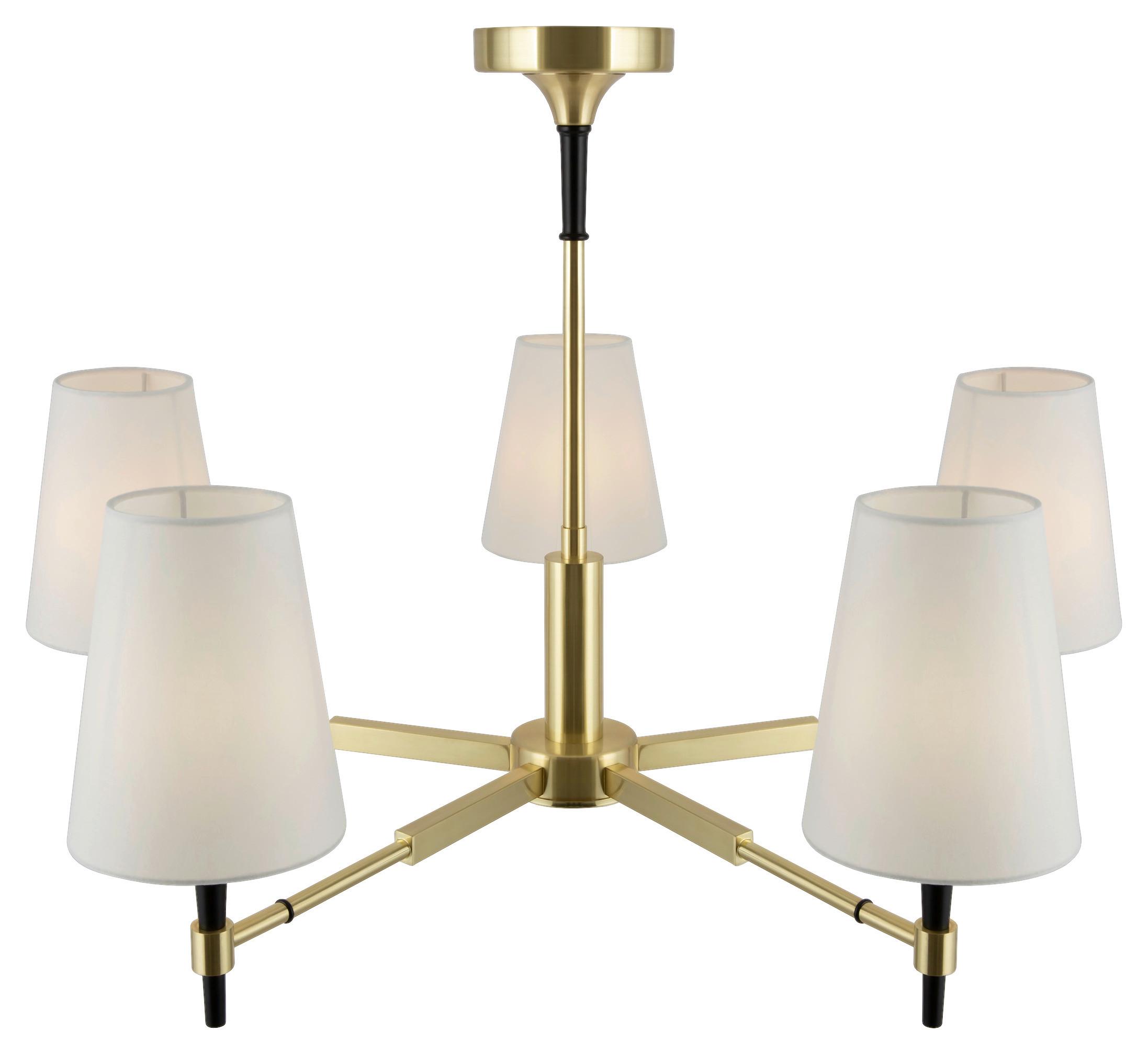 KRONLEUCHTER ZARAGOZA - Messingfarben, Trend, Textil/Metall (78/49/78cm) - MAYTONI