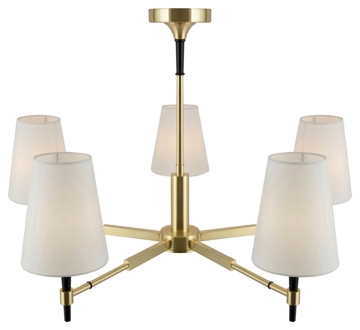 KRONLEUCHTER ZARAGOZA - Messingfarben, Trend, Textil/Metall (78/49/78cm) - MAYTONI