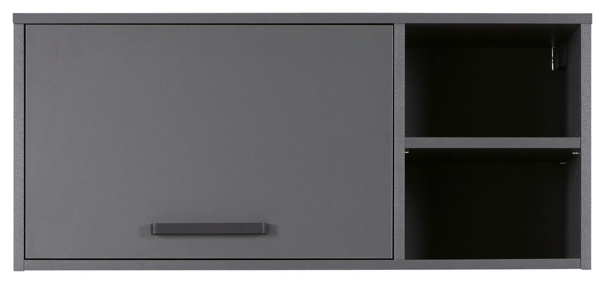 Küchenoberschrank Aalborg Anthrazit - Anthrazit/Schwarz, MODERN, Holzwerkstoff/Metall (99/44/40cm) - home24